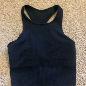 Lululemon Cropped High neck ebb to street Ribbed Racerback Tank Top - Black